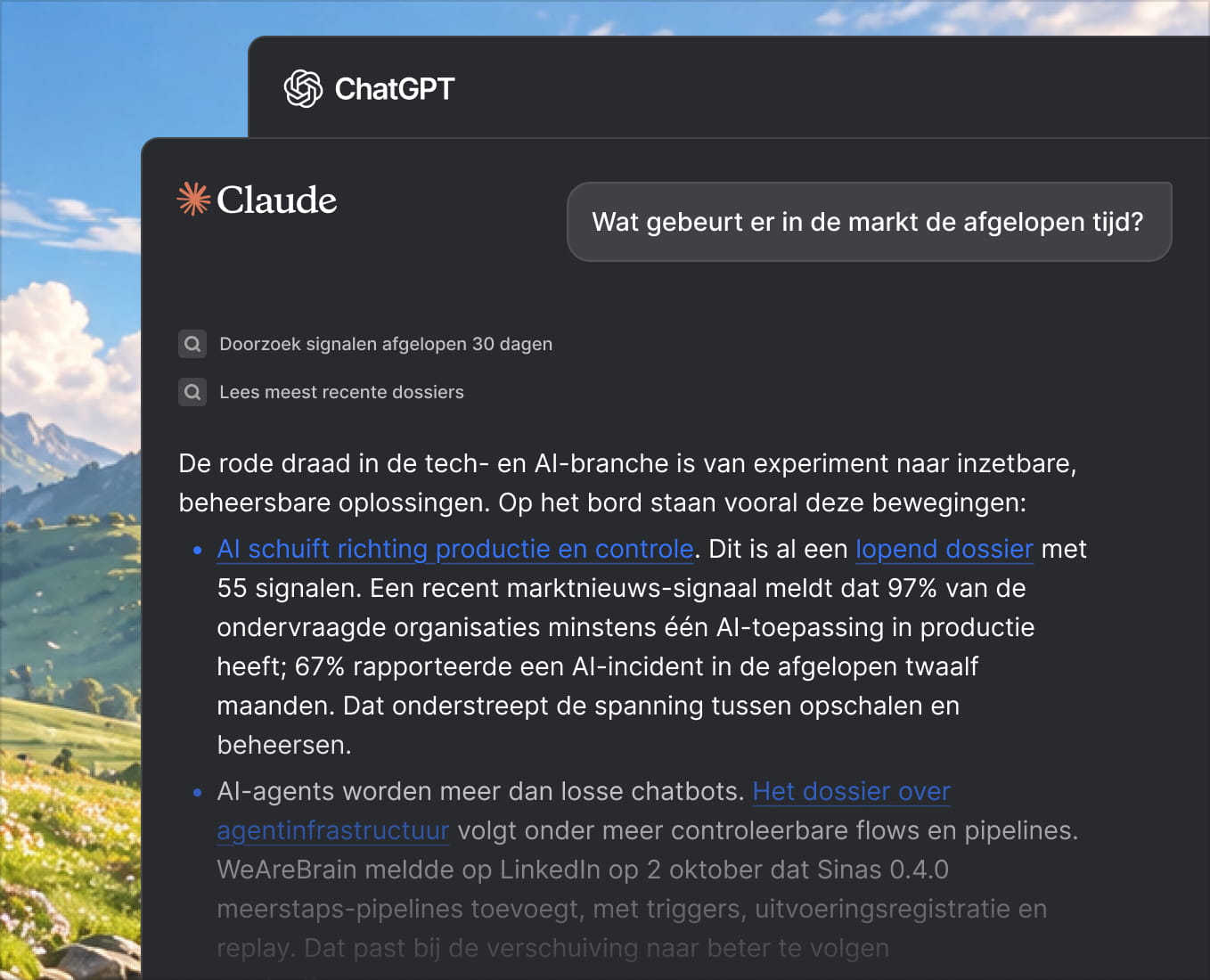 Claude en ChatGPT die Voorkennis-data doorzoeken